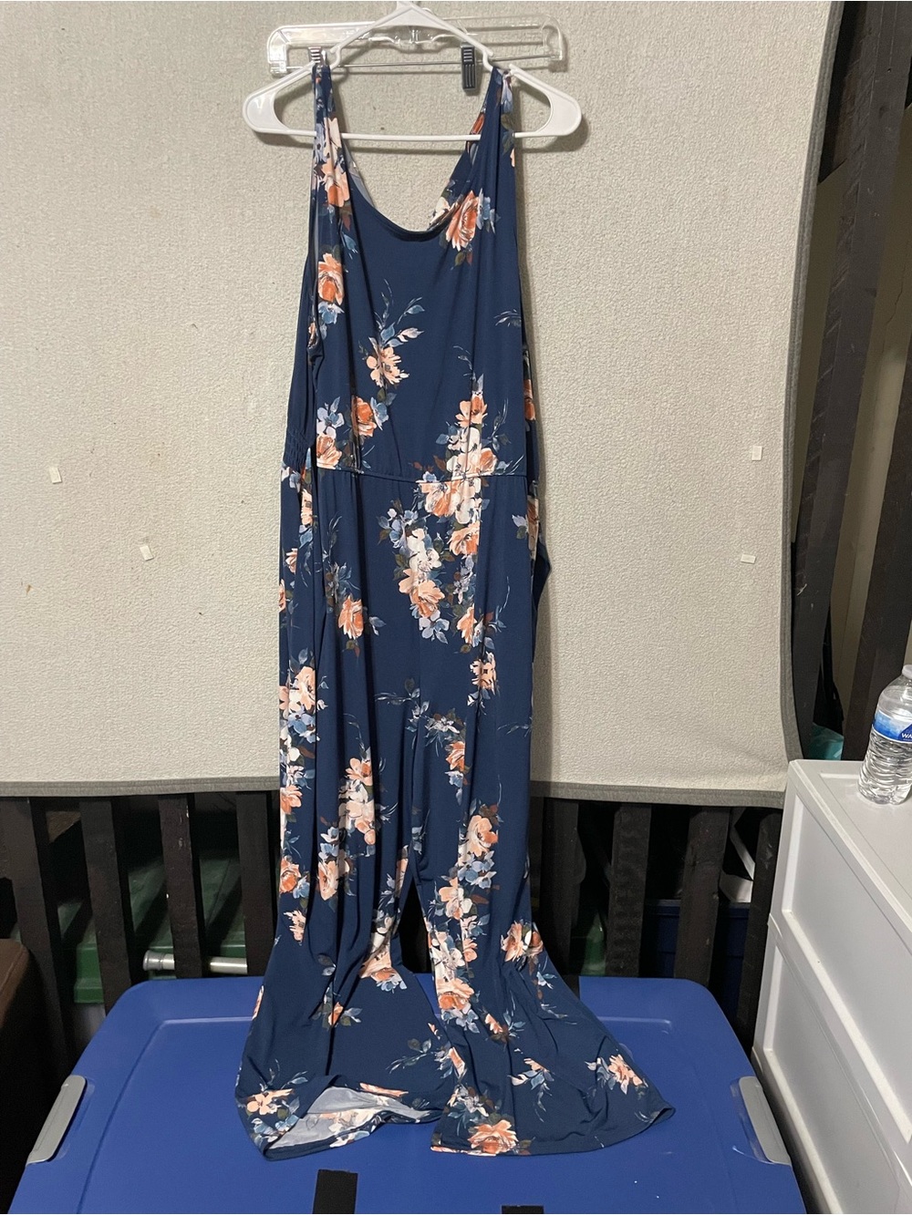 Maurices Navy Floral jumper with Peach Accents